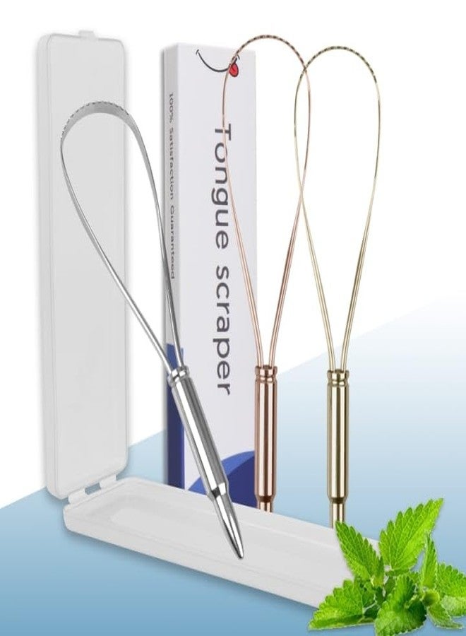 AARAM hygenic Grade Stainless Steel Tongue Scraper - Professional Tongue Cleaner for Adults & Kids - Ergonomic Non-Slip Handle with Travel Case - Eliminates Bad Breath & Improves Oral Hygiene Steel Colour - Image 3